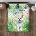 thumbnail image 4 of Bichon Frise Hello Spring Time Flower Floral Nature Quilt Bedding Set Bichons Dog Lovers Gifts Idea 1 Blanket Bed Cover 2 Pillowcases - 02031, 4 of 5