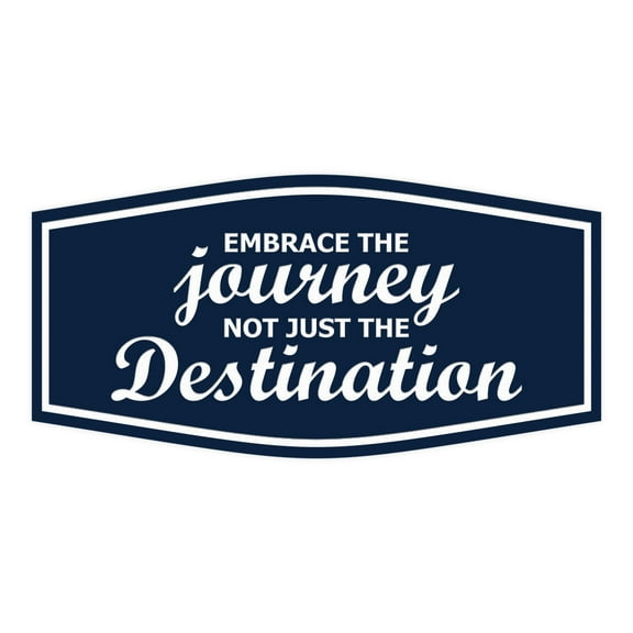 Signs ByLITA Fancy Embrace the Journey, Not Just the Destination Durable ABS Plastic | Laser Engraved | Easy Installation | Elegant Design Sign (Navy Blue / White) - Large