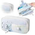 thumbnail image 2 of Blue Cute Pencil Case, Aesthetic Pen Pouch, Colored Pencil Bag with Zipper, Stationery Storage and Organizer, 9X5In, 1Pcs, 2 of 8