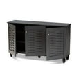 thumbnail image 2 of Baxton Studio Winda Modern and Contemporary Dark Gray 3-Door Wooden Entryway Shoe Storage Cabinet, 2 of 5