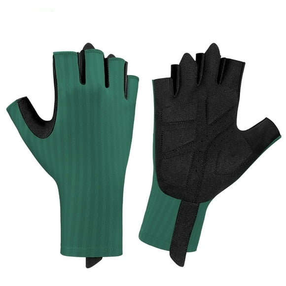 WEST BIKING Gants de Cyclisme Respirants à Demi-Doigt pour Hommes et Femmes - Gants de Vélo de Montagne d'Été avec Antidérapant et Absorption des Chocs, Vert Forêt, Taille m