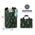 thumbnail image 2 of Yayeee Freestanding Laundry Hamper with Handle Collapsible Large Storage Basket for Clothes, Dark Green Plants, 2 of 7