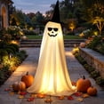 thumbnail image 5 of Kdkad Halloween Light Up Ghost Decor, 33 In Spooky Cute Standing Ghost, Halloween Decorations for Front Door Porch Yard Tree, Indoor Party Room Decor, 5 of 8