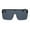 All Black, variant on Halfrim Oversize Square Rectangular Shield Racer Sunglasses Black Yellow