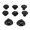 Black, variant on 8-in-1 Universal Thumbstick Cap Replacement Set with 3 Heights Thumb Stick Grip Rubber Covers for Pro Elite and Switch Pro Controllers - Precision Grip Enhancement Pack (White, 10 inches / 25.4 cm)