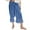 Blue2, variant on Women's Vintage Lace Trim Ruffle Bloomers - Cropped Lounge Pants Elastic Waist Non-See Through for Home, Sleepwear & Casual Outfit Blue1 L