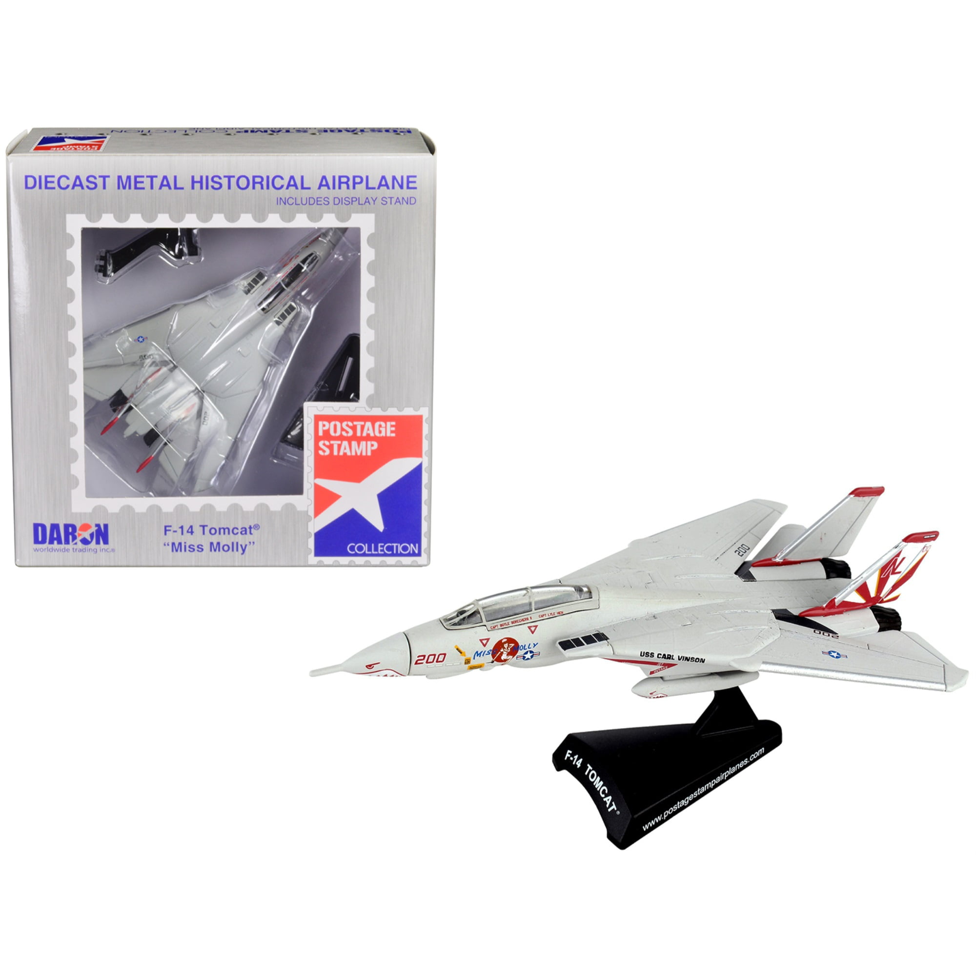 Daron Postage Stamp F 14 Tomcat Miss Molly Diecast Metal Historical Airplane Walmart