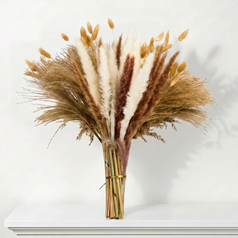 SANMADROLA Pampas Grass Boho Decor, 100 Pieces, 17 In photo 2