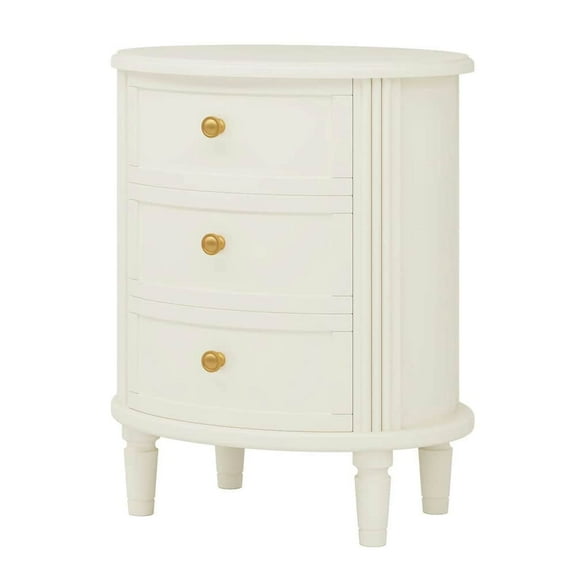 GVN Nightstand, Bedside Table,Wood Nightstand Bedside Table with 3 Drawers & Solid Wood Legs