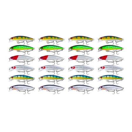 HENGJIA Fishing Lures Jerkbait for Bass Fishing Minnow Lure Set Fishing Plugs Hard Baits Swimbaits Topwater Lures for Trout Bass Perch Fishing 24pcs