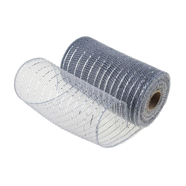 Flmtop 1 Roll Decorative Mesh Eco-friendly High Toughness Net Yarn Christmas Poly Mesh Ribbon Metallic Strips Decor for Home