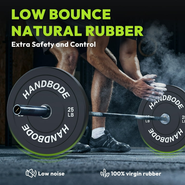 HANDBODE Bumper Plates, 340 lb Set Olympic Weight Plates, Rubber