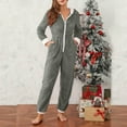 thumbnail image 4 of cocolona Womens Winter Onesies Pajamas Fleece Fuzzy Hooded Jumpsuit Christmas Pajamas Soft Romper Warm One Piece Sleepwear Loungewear, 4 of 8