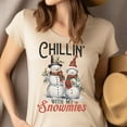 thumbnail image 4 of Chillin With My Snowmies Shirt | Cute Snowman Graphic Tee for Holiday Fans, Maroon, Size M, 4 of 6
