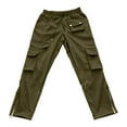 thumbnail image 4 of Men's Casual Cargo Pants High Elastic Waisted Stretch Joggers Fashion Baggy Jogger Pants with Pockets, 4 of 5