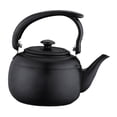 thumbnail image 1 of Tetera de acero inoxidable de 1 l para cocina, tetera de metal para estufa, tetera A++++ Un negro, 1 of 9