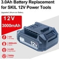 thumbnail image 2 of FSKE Replacement for Skil 12V Battery 3.0Ah Fit for Skil 12V Cordless Power Tools 2 Packs, 2 of 7