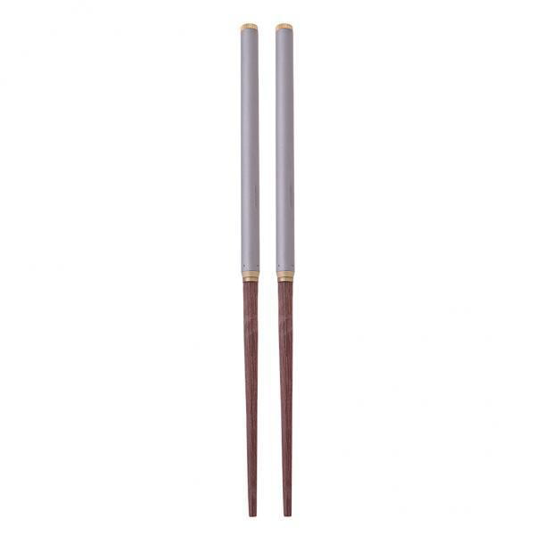 Foldable Camping Chopsticks Portable Titanium Wooden Cutlery Hiking Picnic 