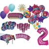 Trolls World Tour Party Supplies 2nd Birthday 8 Guest Table Decorations and Poppy Balloon Bouquet