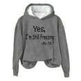 thumbnail image 4 of Funny Hooded Sweatshirt for Women Plus Size Casual Hoodie Winter Long Sleeve Blouses Hip Hop Streetwear Pullover, 4 of 4