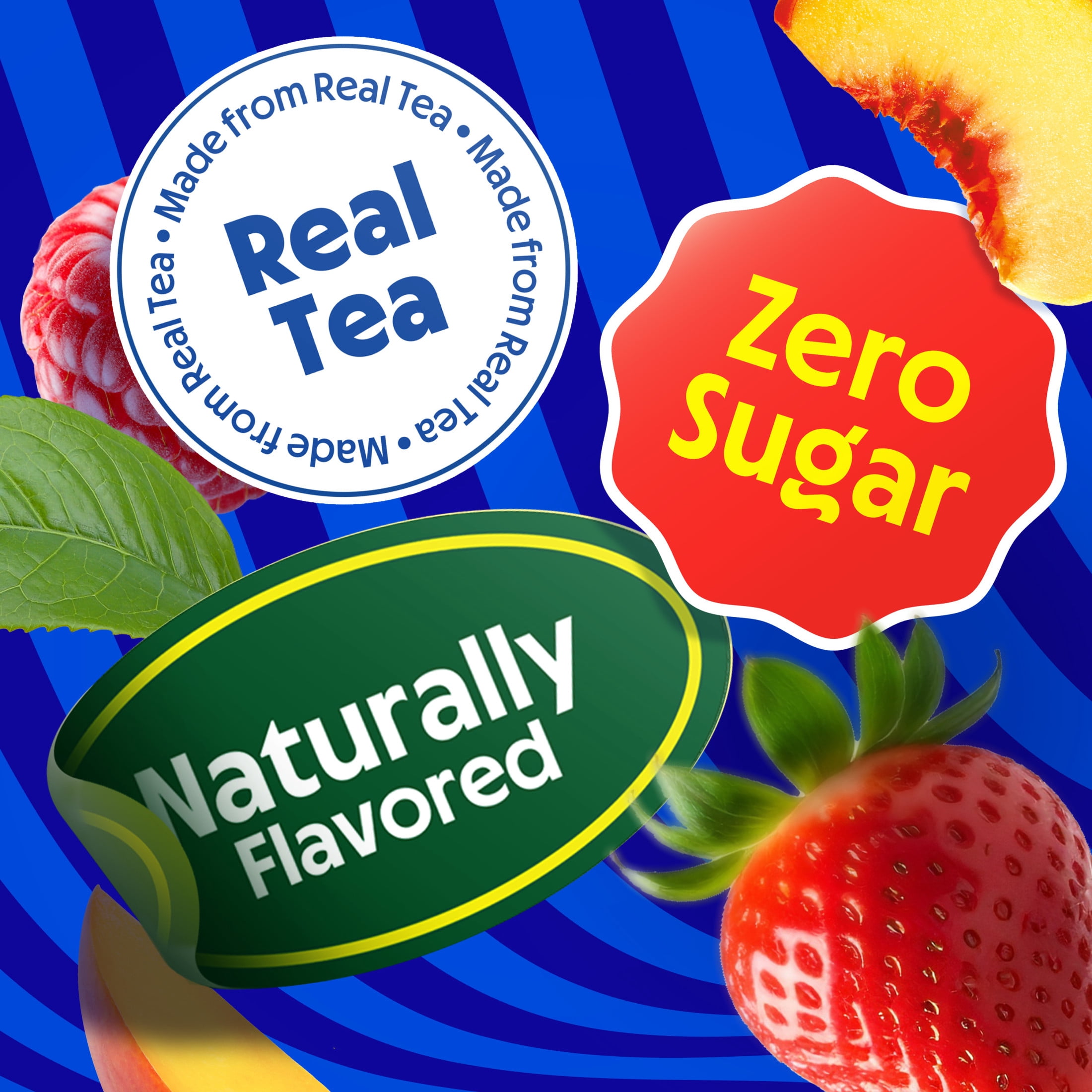 Snapple Zero Sugar Peach, Bottled Tea Drink, 16 fl oz, 6 Bottles