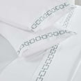 thumbnail image 4 of BNM Chain Links Embroidered Cotton Bed Sheet Set, King, White/Silver, 4 of 8