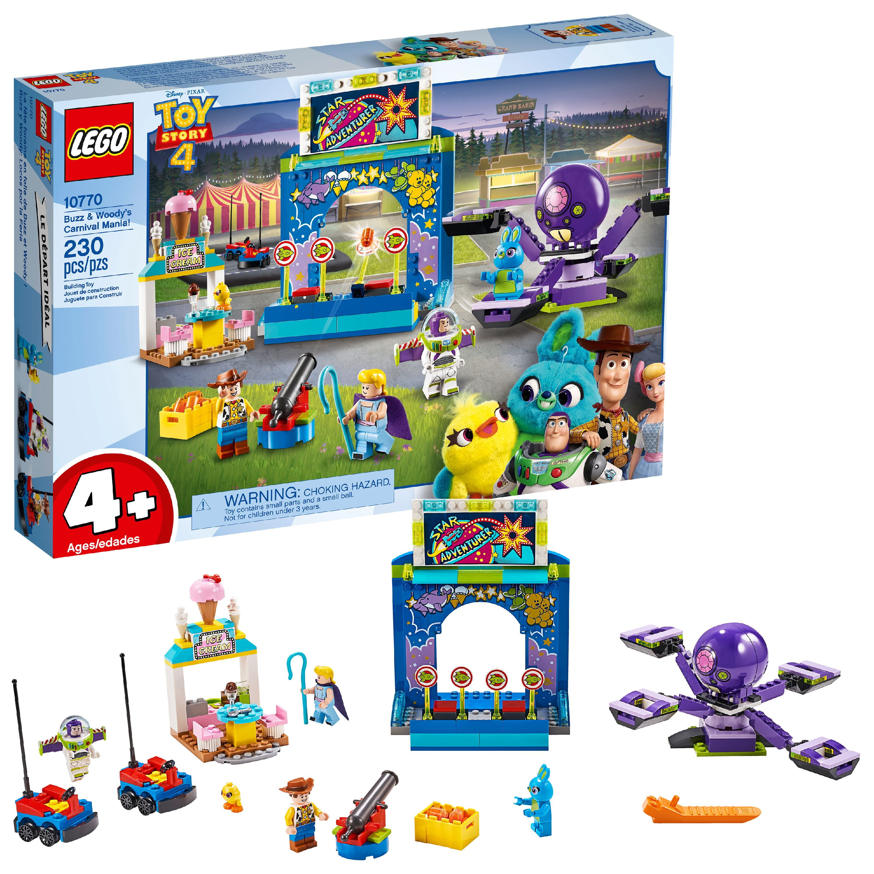 New 2019 LEGO 230 Piece Disney Pixar’s Toy Story 4 Buzz & Woody’s Carnival Mania 10770 Building Kit
