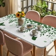 thumbnail image 3 of Green Spring Botanical Table Cloths for 5 Foot Rectangle Tables, Weeping Eucalyptus Butterfly Patio Waterproof Elastic Fitted Tablecloths, Washable Rectangular Table Cover for Camping, 3 of 8