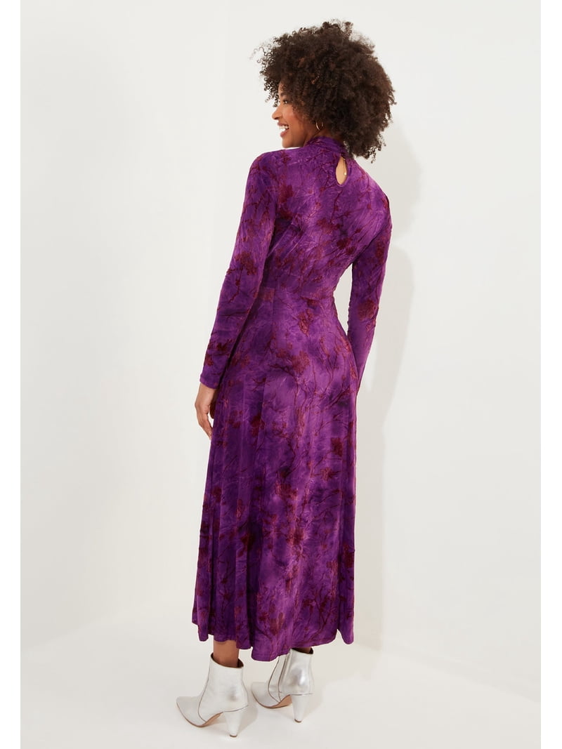 Joe Browns Women's Plus Size Mockneck Burnout Midi Dress - Walmart.com