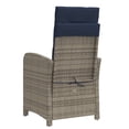 thumbnail image 6 of vidaXL Reclining Patio Chairs 2 pcs with Footrest Gray Poly Rattan, 6 of 11