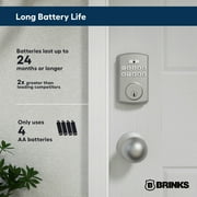Brinks Electronic Keypad Single Cylinder Deadbolt Lock with Pro-Guard, Satin Nickel Finish