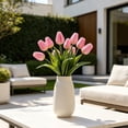 thumbnail image 6 of Gumesh 6 Pcs Fake Tulips Artificial Flowers Real Touch PU Faux Flowers Tulip Stems for Wedding Floral Arrangement Spring Bouquet Home Party Office Decorations for Mother's Day (Pink), 6 of 6