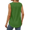 thumbnail image 4 of Womens Tops Women's Tank Top Summer Loose Sleeveless Top With Edge Large Round Neck Curved Hem Short Sleeves, 4 of 7