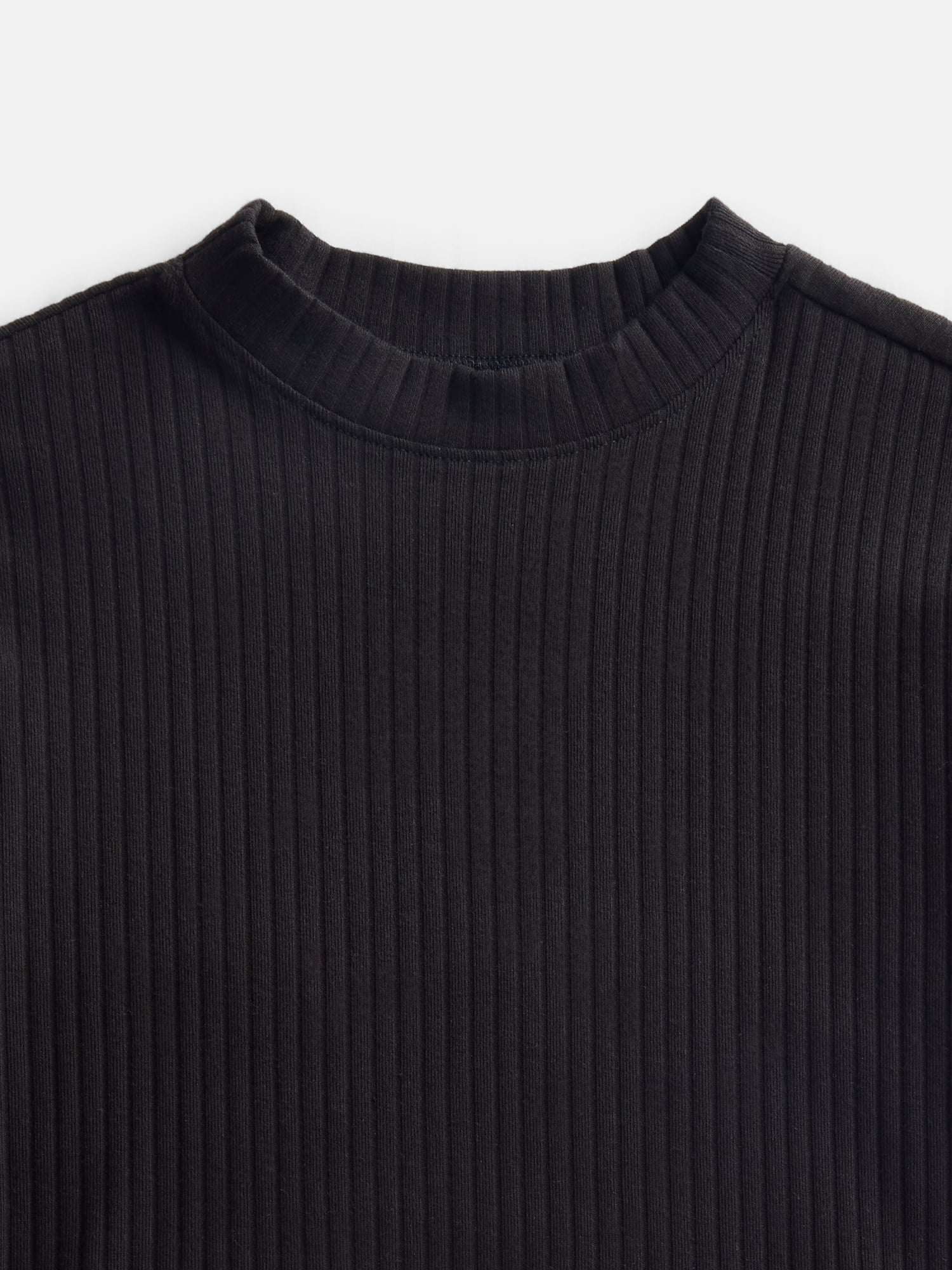 Wonder Nation Girls Rib Knit Top with Long Sleeves, Sizes 4-18 & Plus