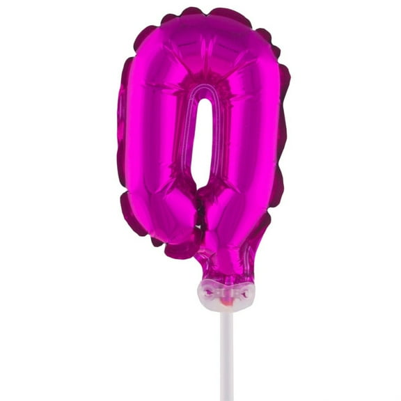 Balloon-Foil-Cake Topper-Number 0-5"-Pink