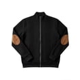 thumbnail image 6 of TOUMENY Men Fall Winter Jacket Solid Stand Collar Zip Up Lightweight Casual Cardigan Coat Vintage Slim Fit Long Sleeve Outdoor Travel Jacket Black M, 6 of 7