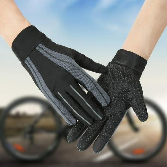 CxhicLuv Men's Ice Silk Gloves, Full Finger, Anti-Slip, Touchscreen – Breathable Cycling Gloves, Perfect for Road Cycling, Hiking, Suitable for Casual Riders