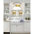 thumbnail image 4 of Farmhouse Cow Kitchen Curtains Sets 24 Inch Length with Valance, Vintage Animal Life Better Abstract Text Swag Valances and Tiers Curtain Set Drapes Swag Curtains for Living Room, Bathroom, Bedroom, 4 of 6