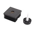 thumbnail image 3 of Uxcell 4 Sets Plastic Square Adjustable Furniture Leveling Foot Insert 50 x 50mm Black Sliver, 3 of 4