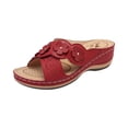 thumbnail image 2 of Willtoo Womens Orthopedic Slip Sandals Arch Support Cushion Platform Open Toe Fancy Flower Wedge Hollowed Lightweight Casual Bohemian Fashion Dressy Summer Walking Slippers Sandals, 2 of 4