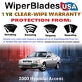 thumbnail image 2 of 2000 Hyundai Accent Beam Wiper Blades Wipers w/1yr Warranty (Set of 2) (WiperBladesUSA), 2 of 5