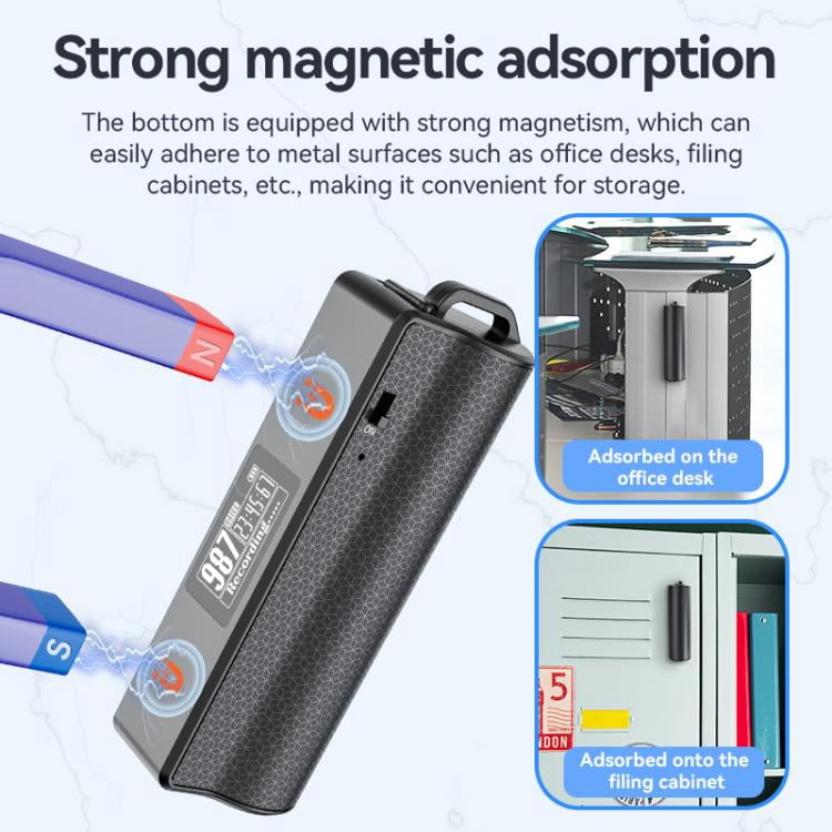 Voice Recorder, 128GB Magnetic Audio Recorder, 600 Hours Continious Recording with Long Battery Life,HD Noise Reduction,Voice Activation, Audio Recorder for Meetings,Lectures,Interviews