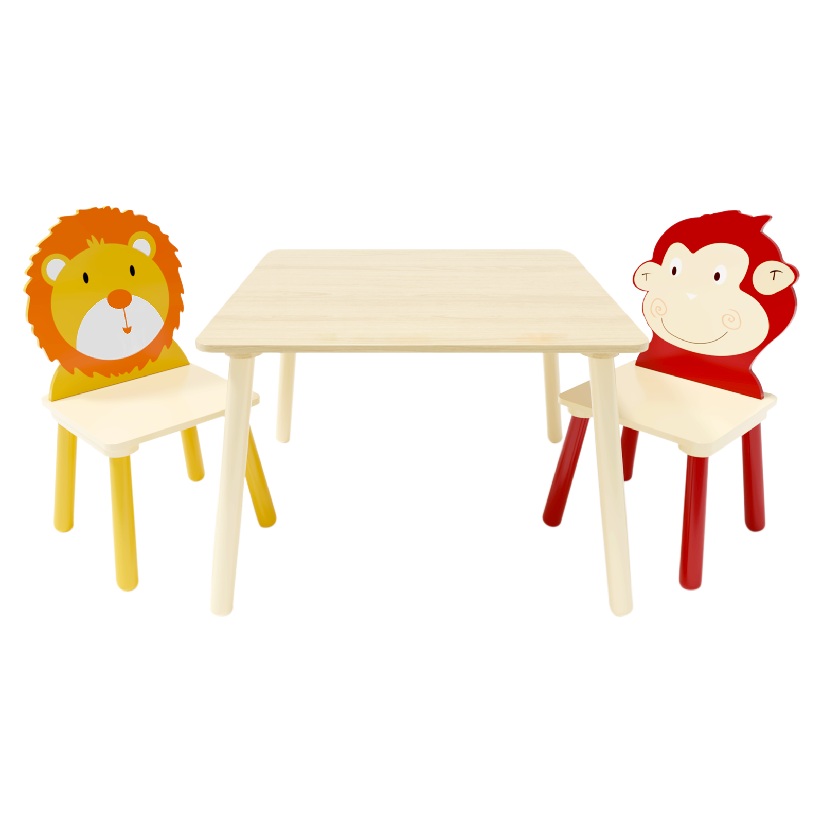 Kids Table and 2 Chairs Set, 3 Pieces Toddler Table and Chair Set, Wooden Activity Play Table Set