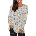 thumbnail image 1 of T-Shirt Blouse Décontracté à Manches Longues pour Femmes, Col Rond, Imprimé, 1 of 5