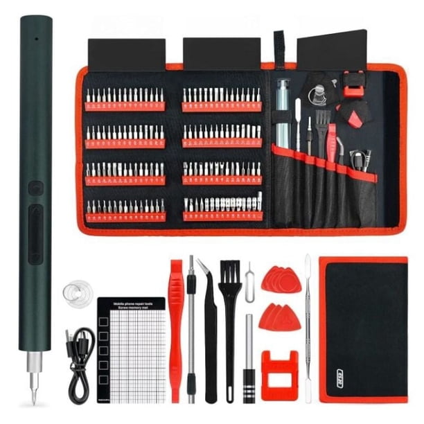 Precision Electric Screwdriver ES20, 137-in-1 Cordless with 120 Bits, 2 Speed Torque, Portable for PC, Phones, Watches, Electronics - Dark Green