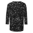 thumbnail image 3 of qucoqpe Womens 3/4 Sleeve Sequin Tops Crew Neck Sparkling T-shirts Fashion Casual Loose Blouses Base Tees, 3 of 5