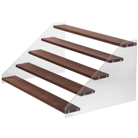 MERRYHAPY 5-Tier Wood and Acrylic Display Stand Organizer for Action Figures, Models, Collectibles, and Toys