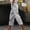 *Gray, variant on Womens Drawstring Pocket Harem Pants ,Casual Cropped Wide Leg Trousers Red,Womens Plus M