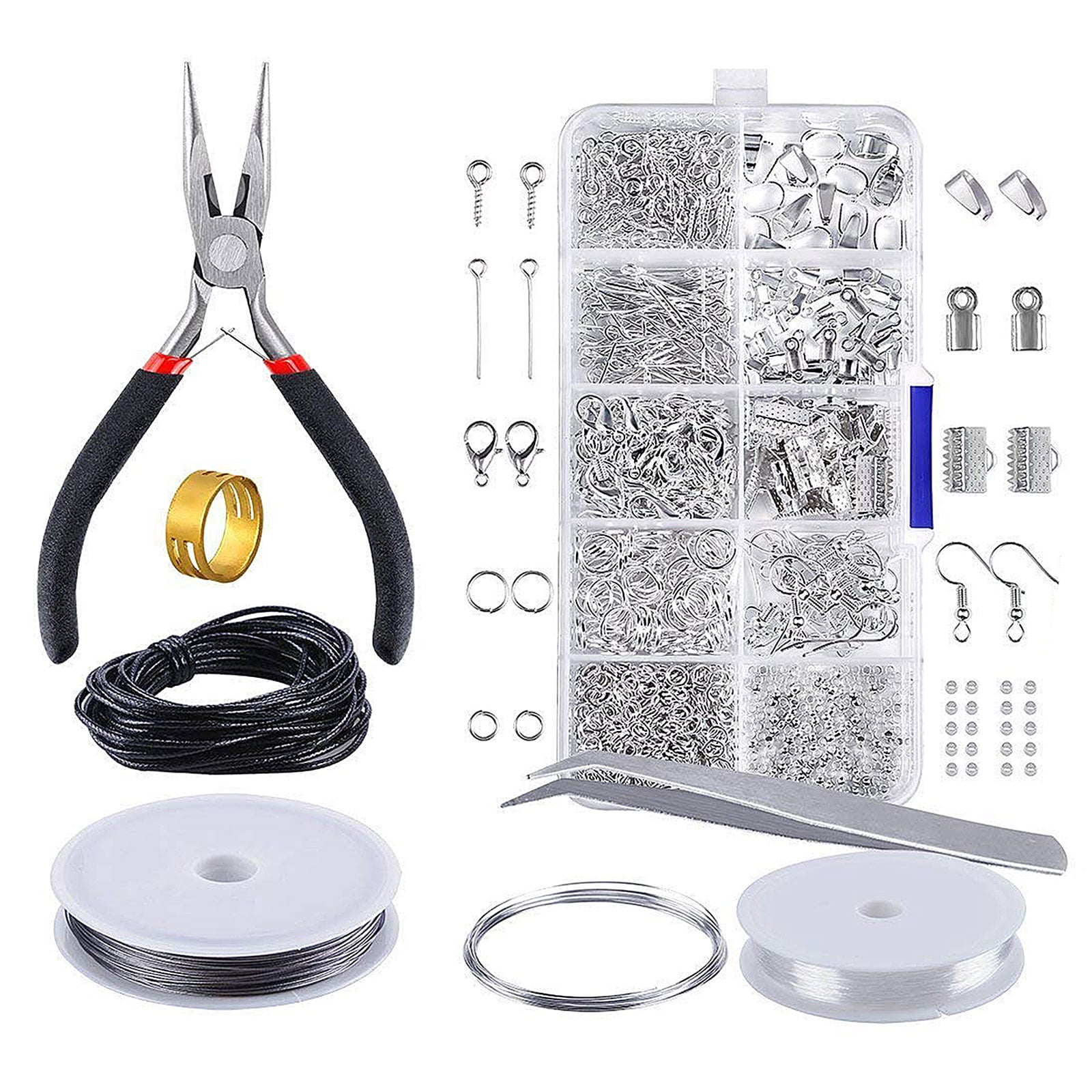 DIY Large Jewellery Making Kit Findings Set Pliers Beads Wire Starter Tools 