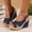 Blue, variant on Platform Wedges Sandals for Women Cross Band Slip-on High Heels Open Toe Buckle Slingback Espadrilles